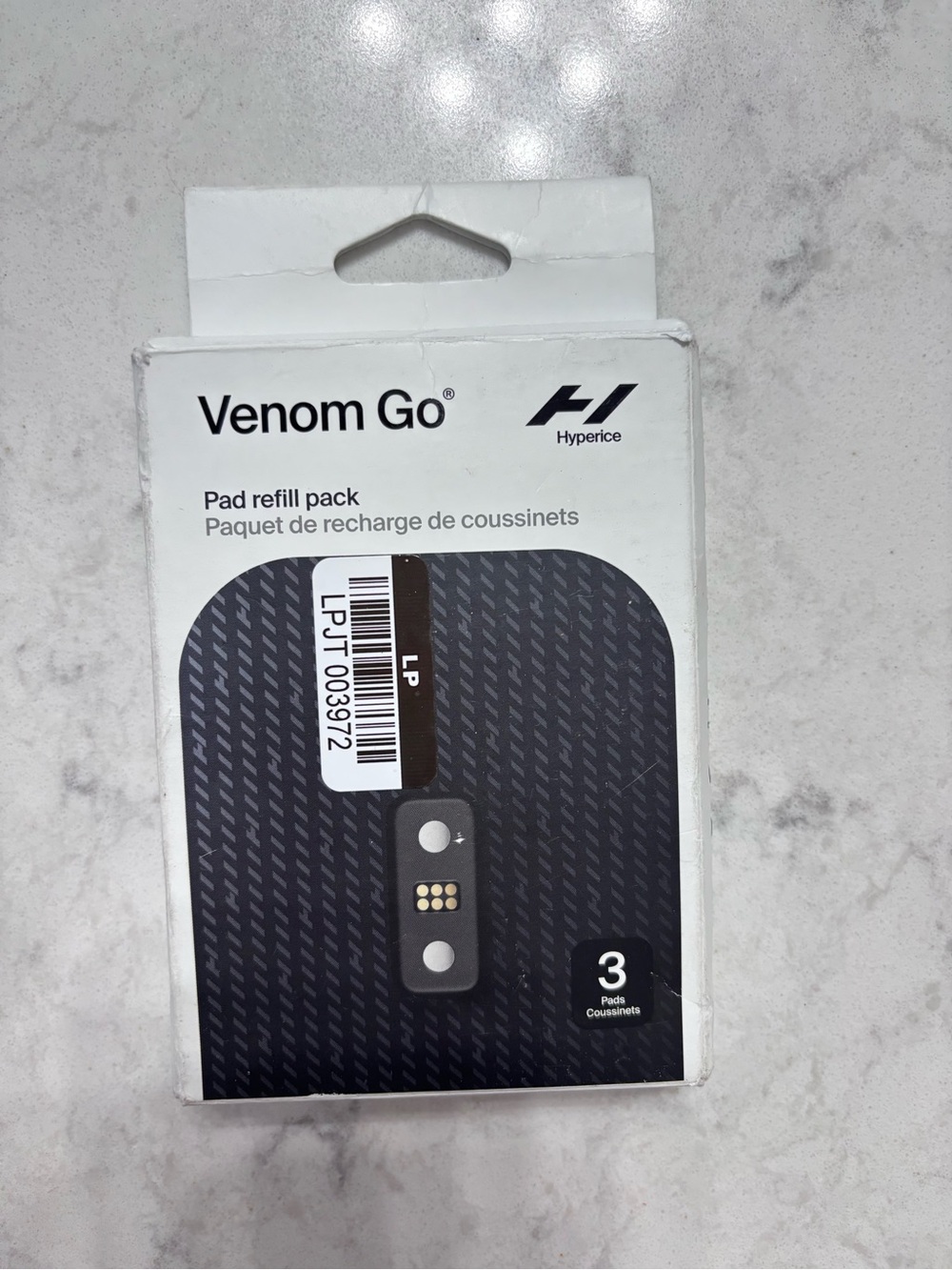 Hyperice Venom Go Pad Refill Pack — Black (3-Pack) NWT